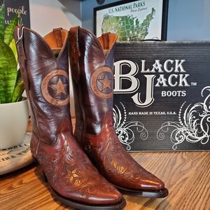 Hand Tooled Black Jack Mens Boots